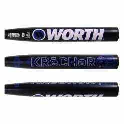Worth Krecher Ryan Harvey 13.5" XL USSSA 240 Slow Pitch Softball Bat: WRH21U Black, Blue - Lightweight And Slim Design - BaseBall Bat Gear Shop