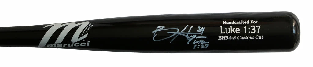 Sports-Autographs Bryce Harper Philadelphia Phillies Autographed Game Model Marucci Black Bat JSA Letter COA