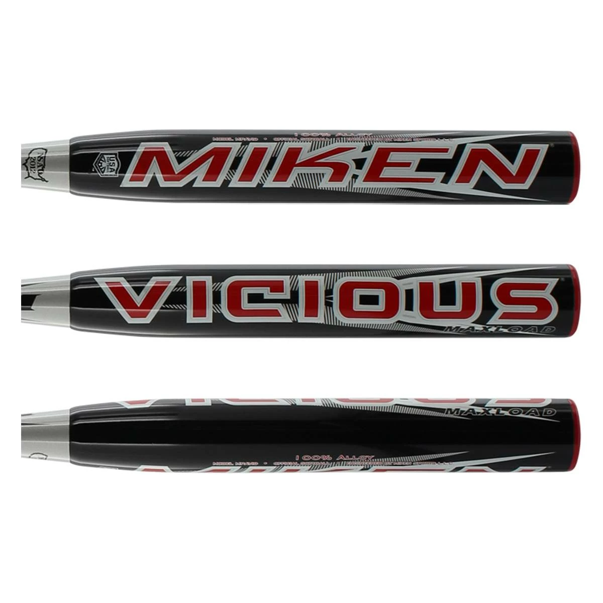 Miken Vicious 13" End Loaded Dual Stamp Slow Pitch Softball Bat: MPAV19 Black, Red - New Collection Online By BaseBall Bat Gear Shop