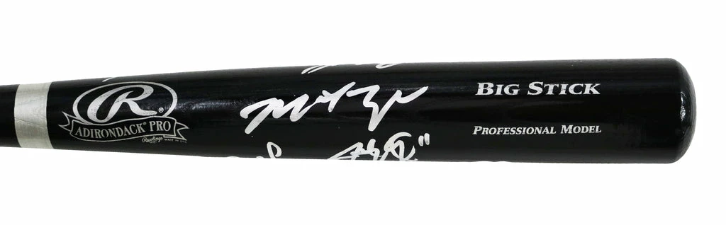 Sports-Autographs Oakland Athletics 2013 Signed Autographed Rawlings Big Stick Black Bat 12 Autographs Authenticated Ink COA