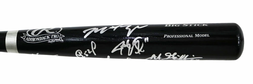 Sports-Autographs Oakland Athletics 2013 Signed Autographed Rawlings Big Stick Black Bat 12 Autographs Authenticated Ink COA - Image 2