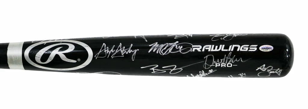 Sports-Autographs Washington Nationals 2016 Team Signed Autographed Rawlings Pro Black Baseball Bat Authenticated Ink COA Harper Strasburg