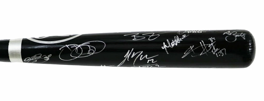 Sports-Autographs Washington Nationals 2016 Team Signed Autographed Rawlings Pro Black Baseball Bat Authenticated Ink COA Harper Strasburg - Image 2